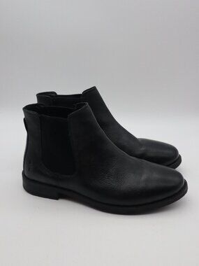 Men's Leather Chelsea Boots Size 8.5 Pebbled Black Pull On Reserved Footwear